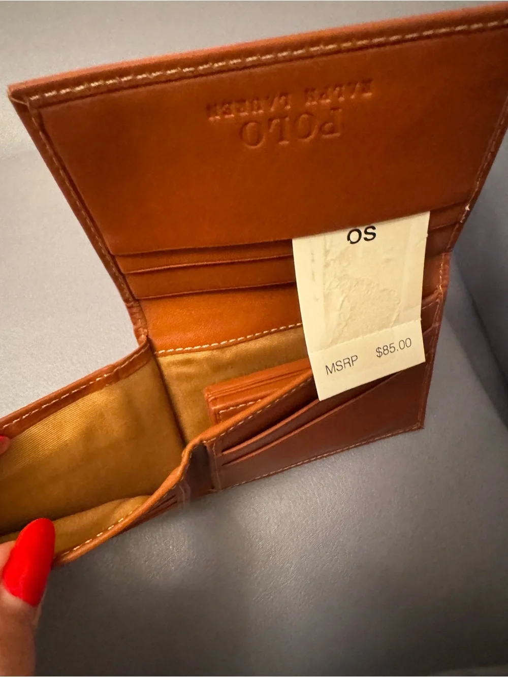 POLO RALPH LAUREN MEN’S LEATHER BILLFOLD ID FLIP WALLET& Money Clip Magnetic